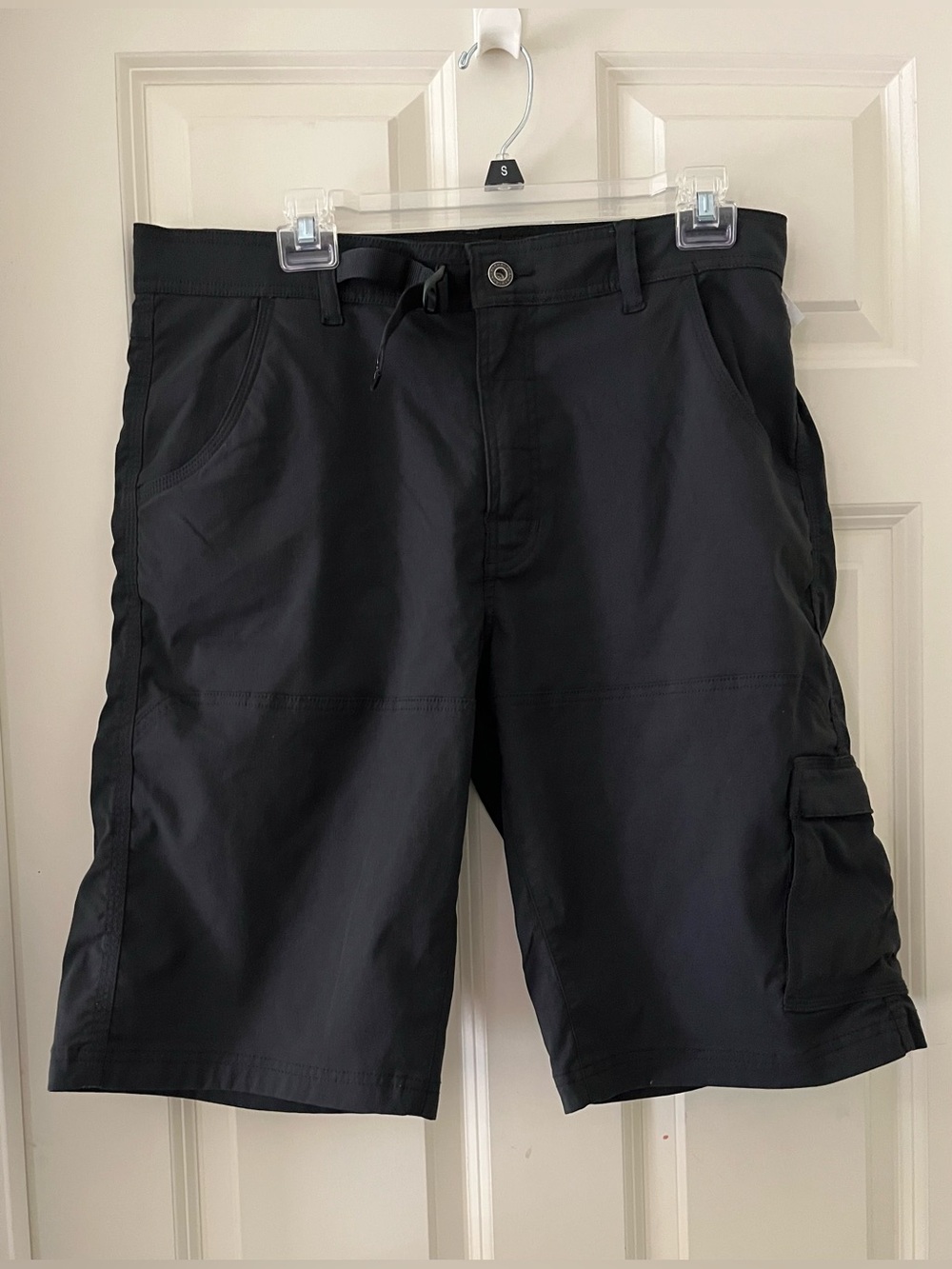 Men's prAna Stretch Zion 10" Shorts  black 2-Way Stretch UPF 50+ hiking L
